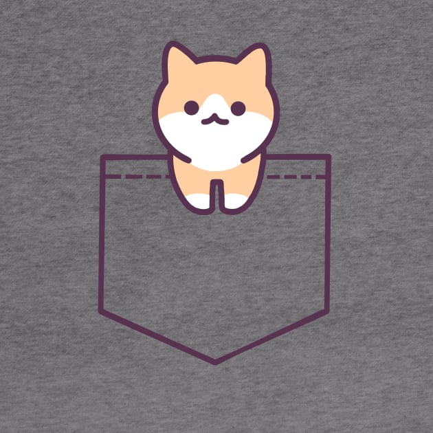 Cute Cat in Fake Pocket - Orange and White by Chromatic Shadows